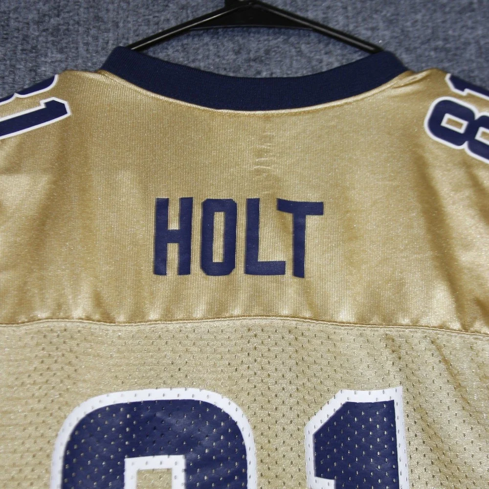 Los Angeles Rams Marshall Faulk Reebok Jersey Boys M‎ 10-12 Gold NFL Football 81